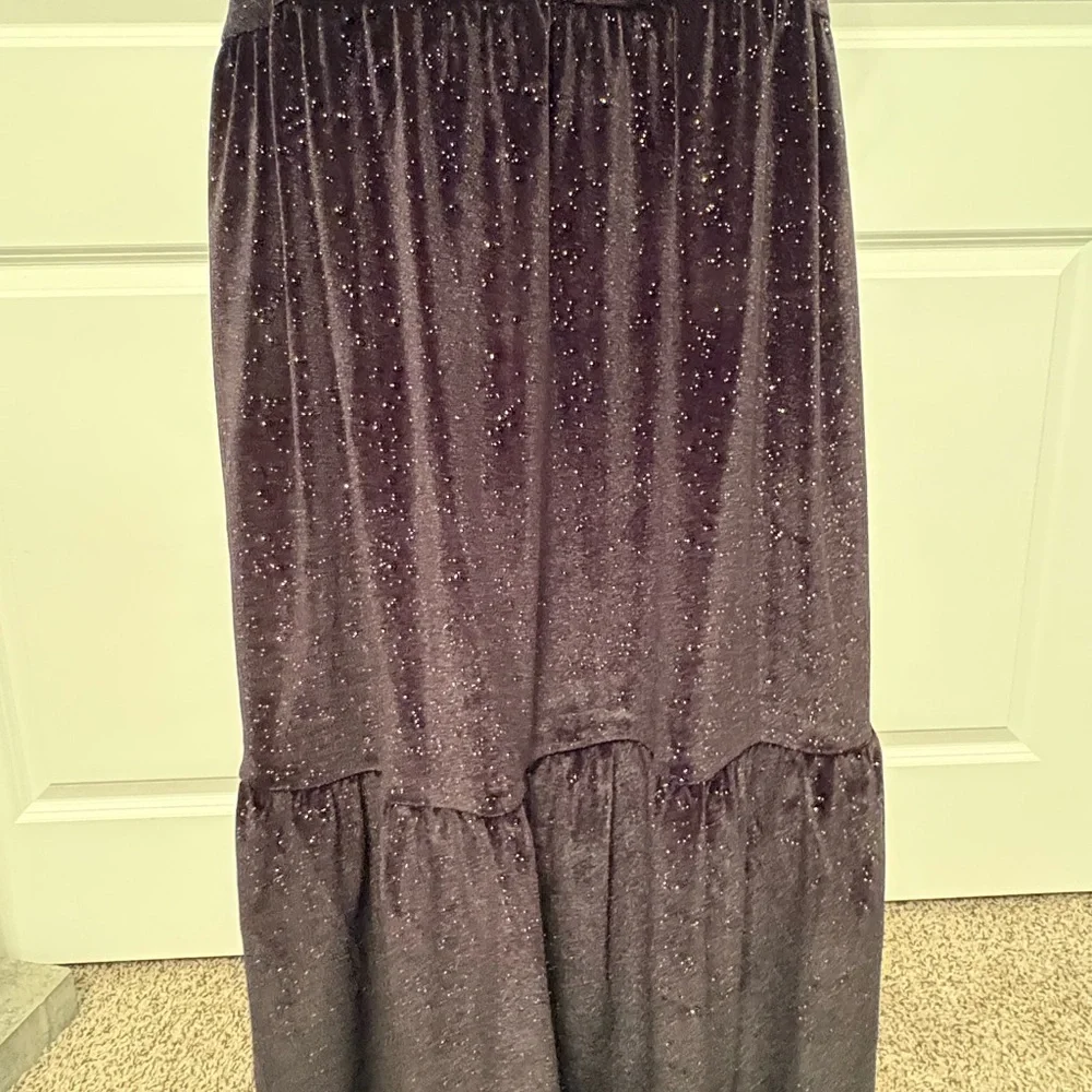 J. Crew Sparkling Black Velvet Maxi Dress NWT!